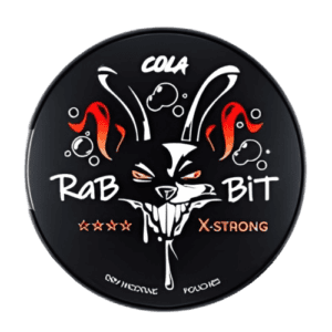 Rab Bit Cola chewing tobacco pouch with bold design and strong flavor.